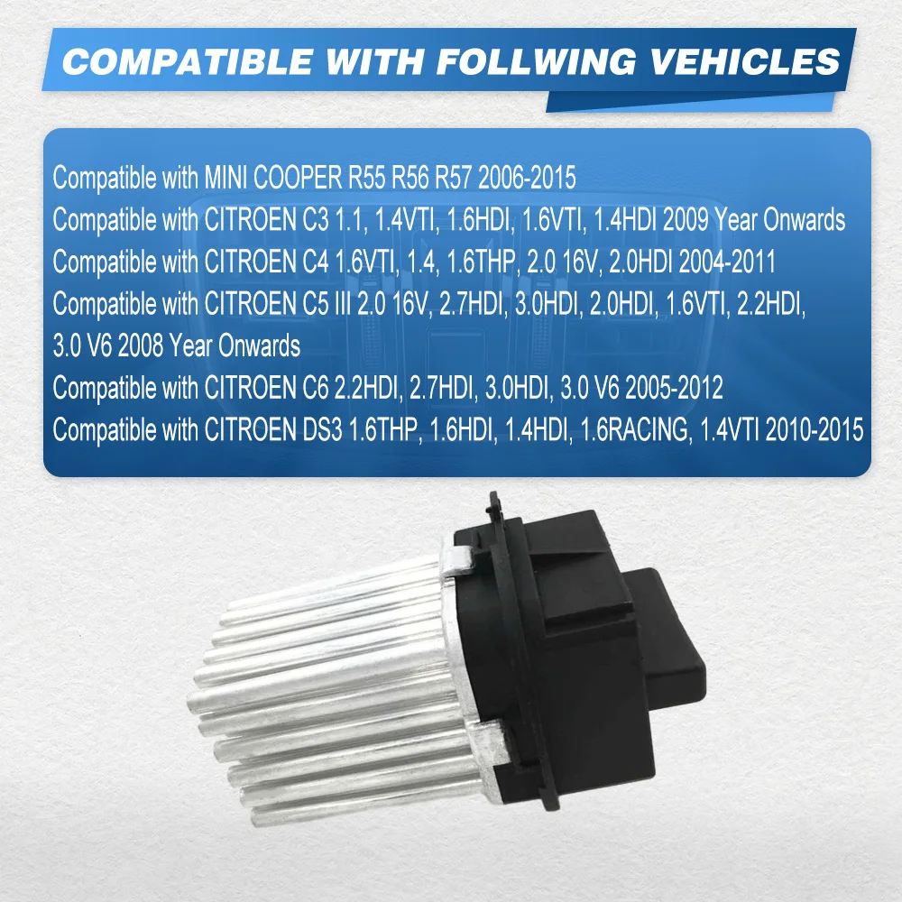 351320011, 5DS351320011 Car Heater Blower Motor Resistor Fan Resistor With 4 Pins MINI Cooper R55 R56 R57  Citroen C3 C4 C5 C6 view 5