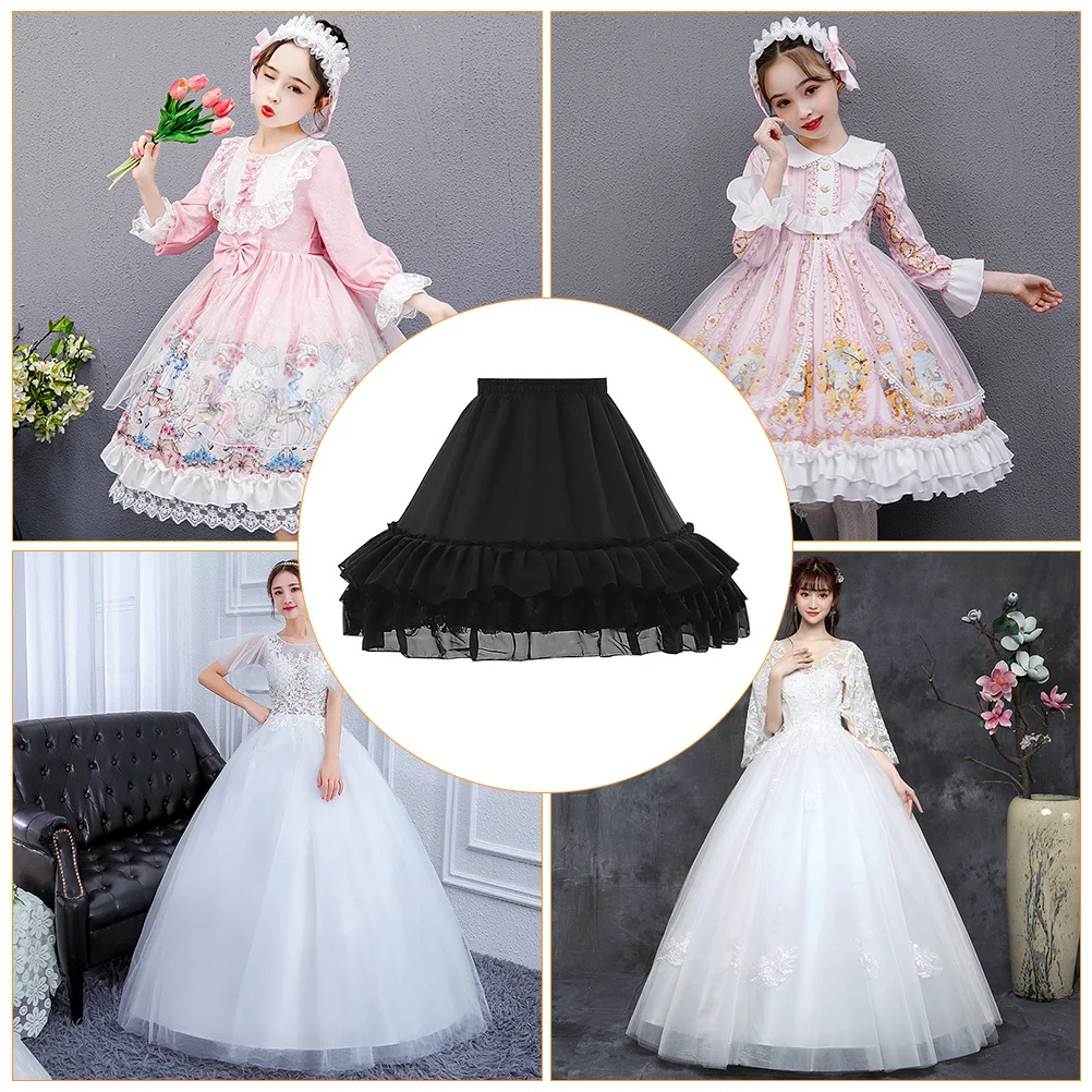 

1pc Fish Bone Bustle Petticoat 45Cm Tulle Underskirt For Wedding Lolita Costume Layered Bubble Skirt Soft Wrinkle Resistant