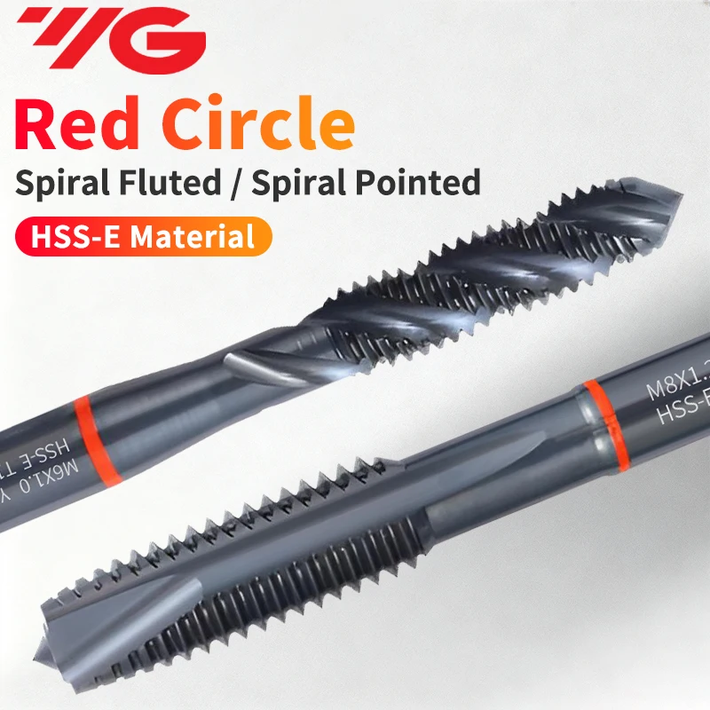 1PCS YG HSSE OX Metric Fin Thread Red Ring Spiral FlutedT1809/Pointed TapT1829 M25-M36 Machine Screw Thread Taps