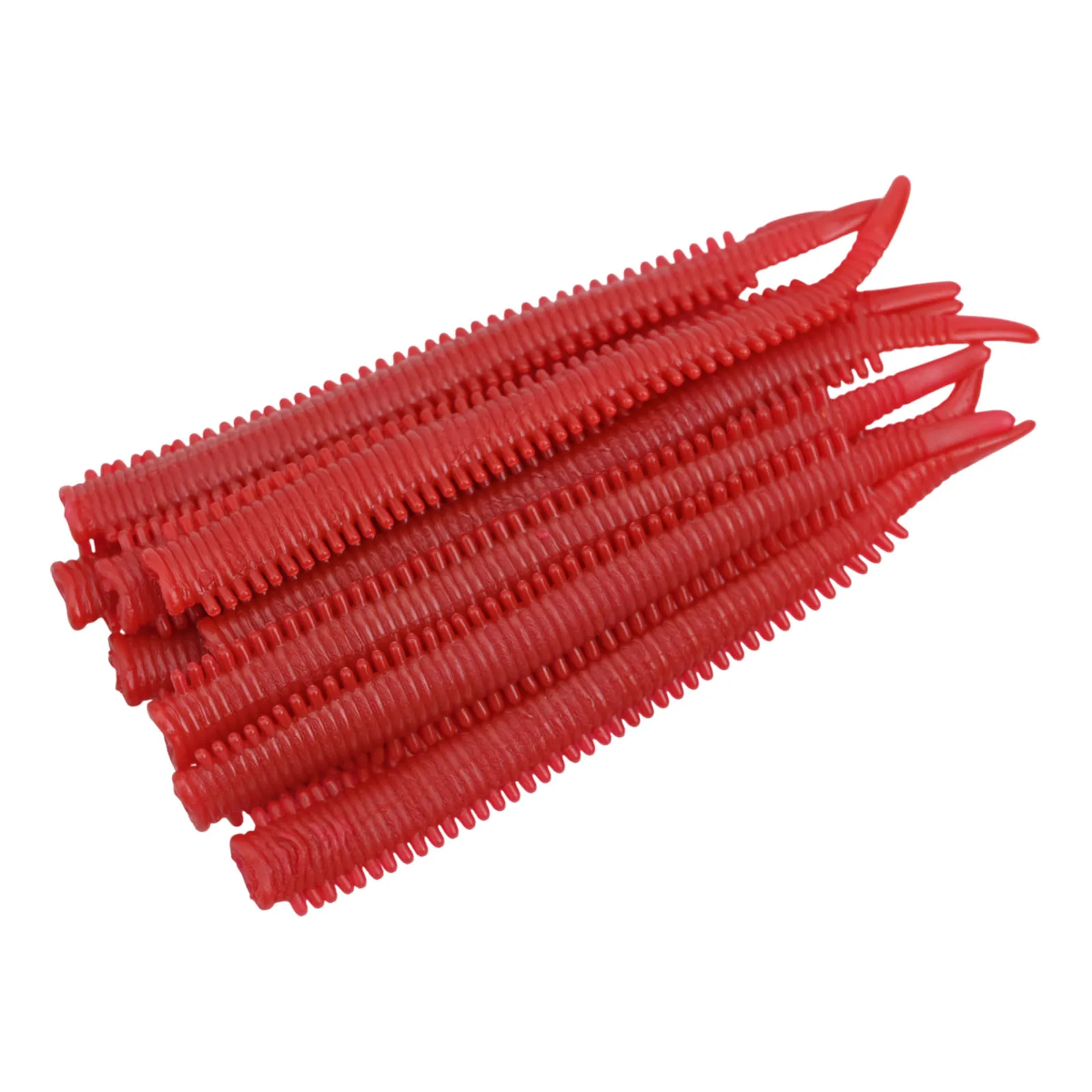 10 Pcs Luya Sandworm 8cm Red Worm Noodle Worm Floating Water Needle Tail Object Soft Bait Sea Fishing False Bait