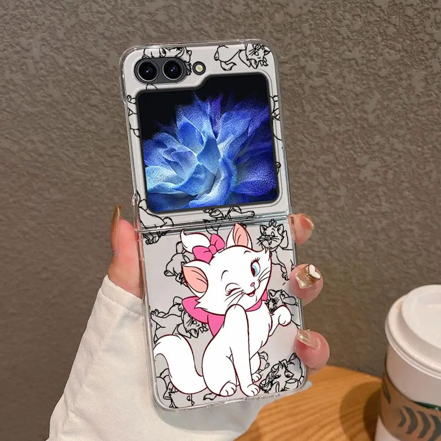 حافظة لهاتف سامسونج جالاكسي ZFlip4 Z Flip 7 6 5 4 3 ZFlip7 ZFlip6 ZFlip3 ZFlip5 Disney Mary Cat #3