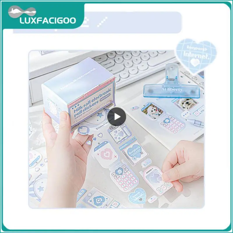 สติกเกอร์ตกแต่งนมเกลือดึงกรอบบัญชีมือหนังสือวัสดุ Ins สไตล์น่ารัก Hollow กรอบสติกเกอร์ห่อของขวัญ