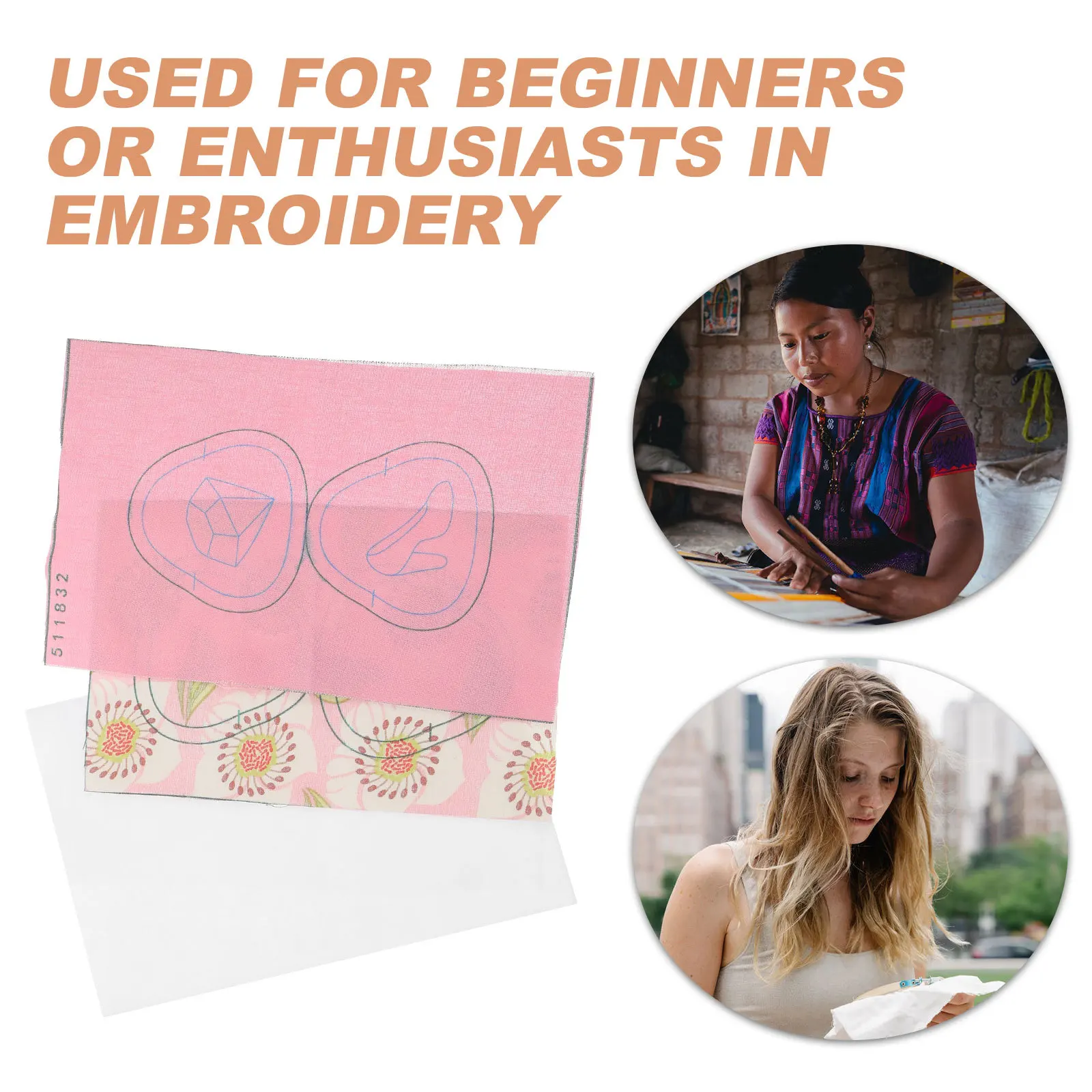 

1Set Embroidery Starter Kit Lock Coin Purse DIY Tools Kit Includes Frame Needle Wool Pattern Accessories for Women