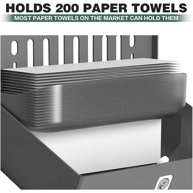 Dispensador de pañuelos de baño, portarollos papel higienico soporte de toalla de papel montado en la pared, dispensador de FreeTowel para cocina,