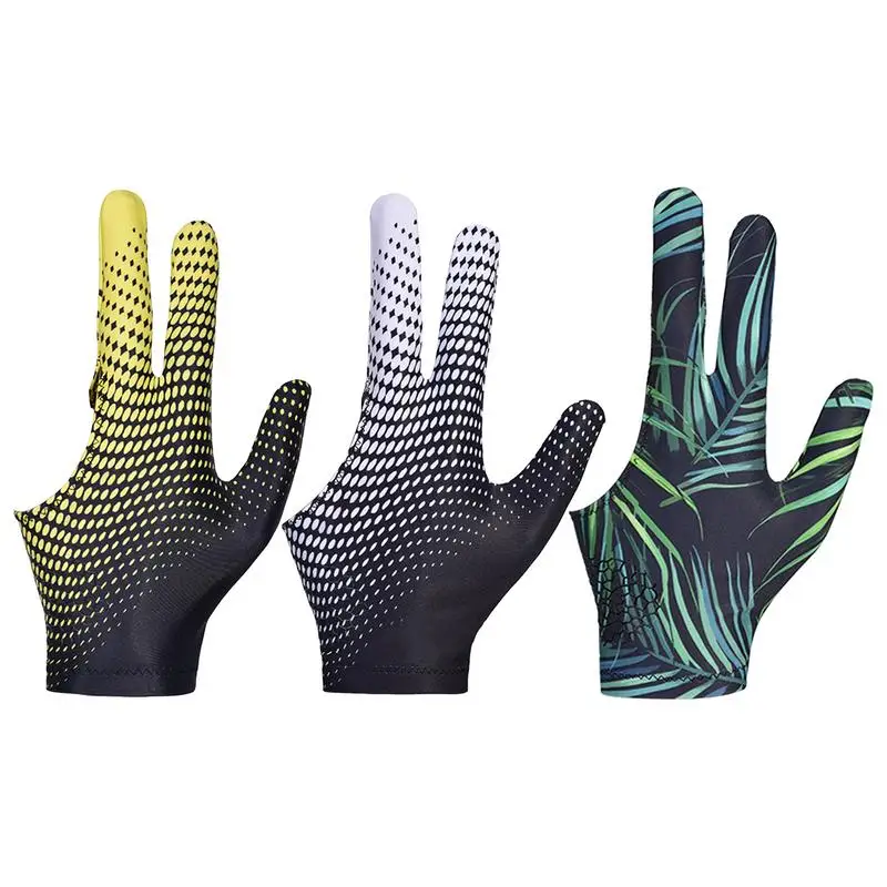 3 Finger Billiards Glove Left/Right Hand Billiard Glove Non-Slip Elastic Billiard Training Gloves Accessories