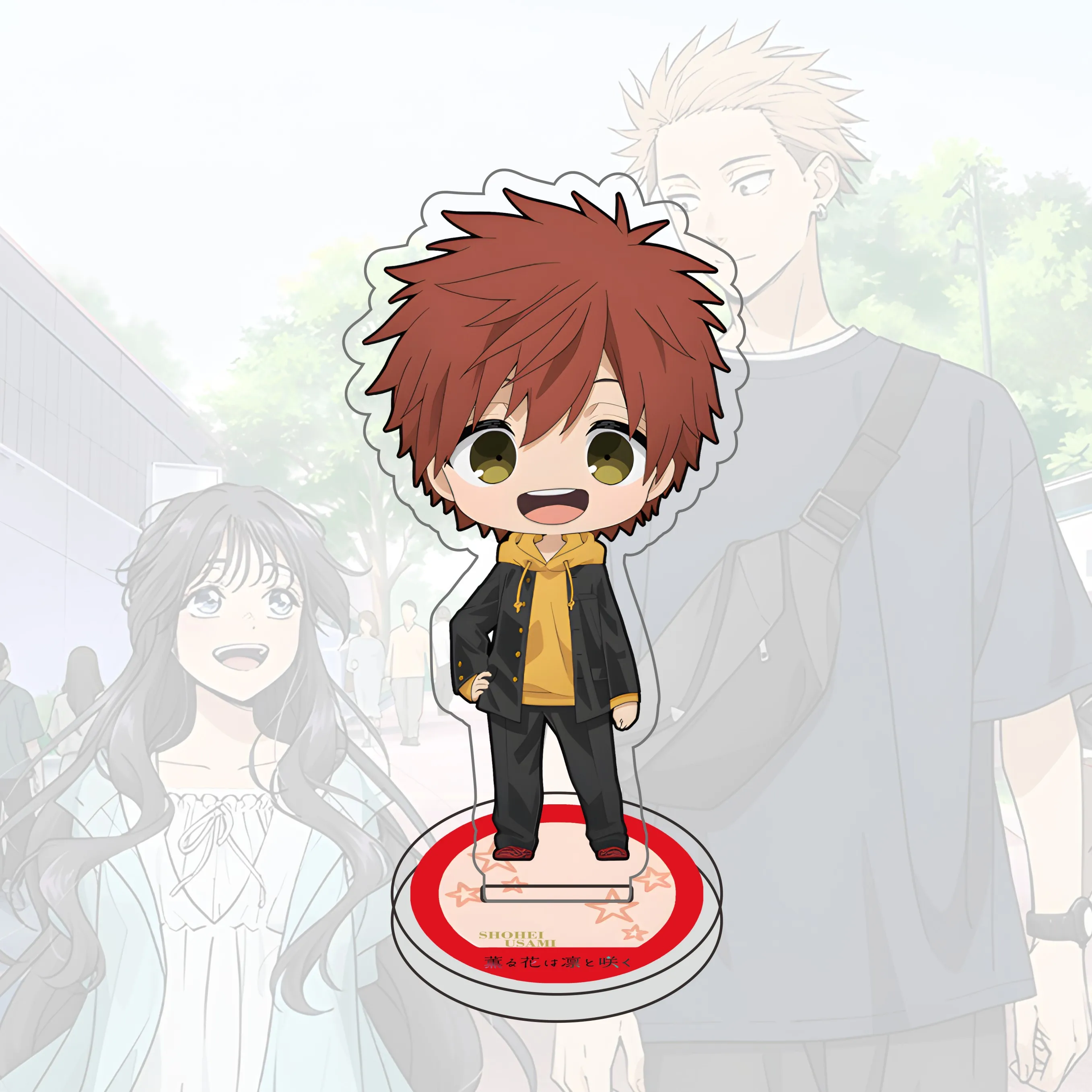 أنيمي زهرة عطرة تزهر مع كرامة الاكريليك تشيب حامل أرقام رينتارو كاوروكو واغوري تأثيري نموذج زخارف مكتب هدية