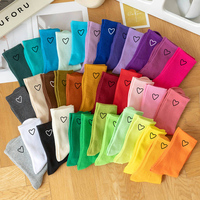 Random 5/10/20 Pairs Unisex Mid Socks Heart Pattern Breathable In Simple Women Men Sweat High-Quality Casual Fashion Sport Socks