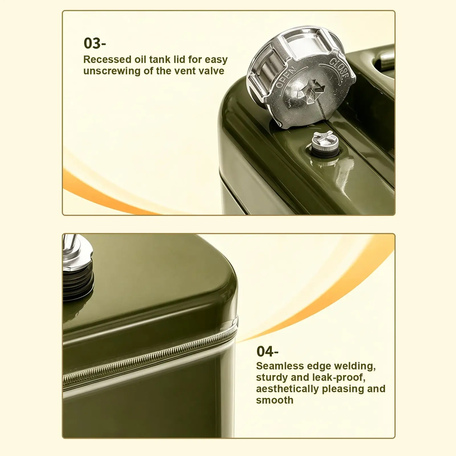 Oil Tank 10L Vehicle Car Motorcycle Liquid Barrel With Tube Metal Storage Container Cans For Vehicle Car Motorcycle Truck