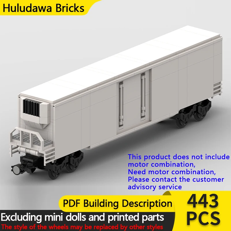

City Car Model MOC Building Bricks US Railway Refrigerator Car Modular Technology Gifts Holiday Assemble Children Toys Suit