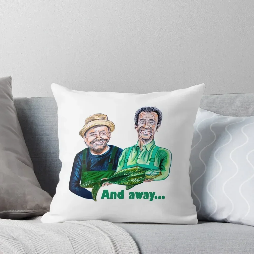 Caricatures of Bob Mortimer and Paul Whitehouse - Gone Fishing Throw Throw Pillow Christmas Pillowcase Decorative Cushion pillow