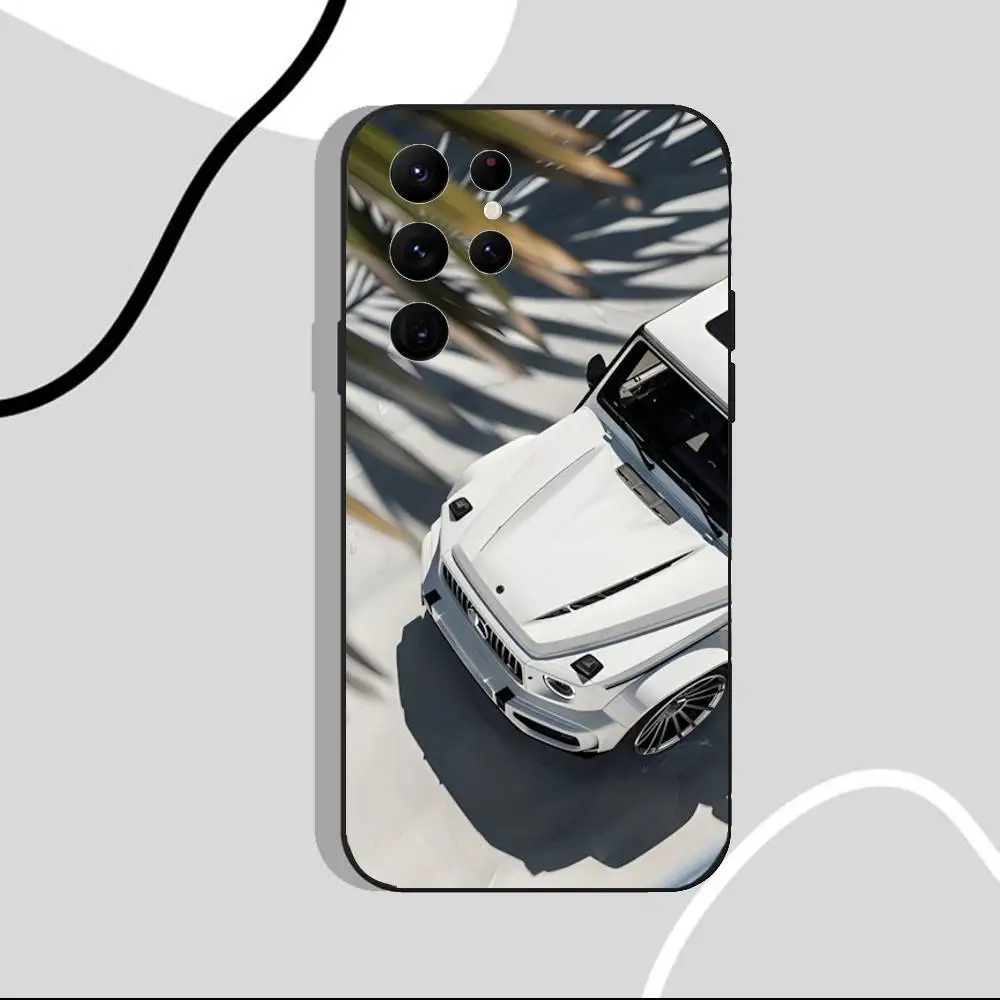 حافظة هاتف رياضية M-Mercedes Car G لهاتف سامسونج S25، S24 Ultra، S20، S30 plus، S22 plus، S23، S30 Ultra 5G غلاف أسود من السيليكون