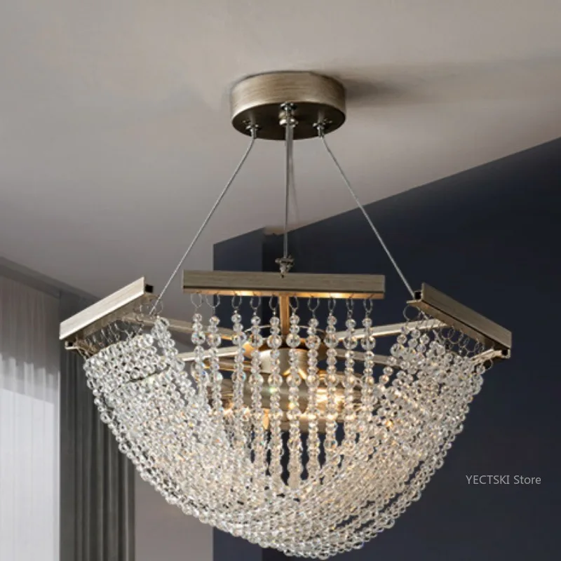 Restaurant pendant light French luxury American crystal lighting Hong Kong style Italian creative bedroom light