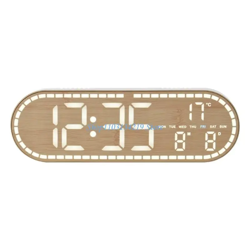 N5KC LED Digital Alarm Clock with 4 Brightness Dimmer Alarm Sound Electric Desk Clock