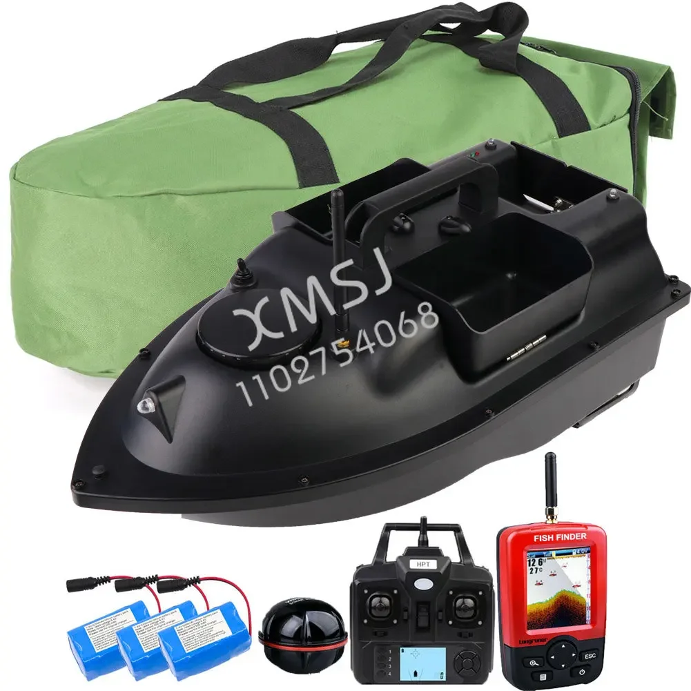 500M GPS RC Fishing Bait Boat  3 Hoppers Carp Fishing Bait/Hook Post Boat with Optional LCD Fishfinder Sonar Sensor Handbag