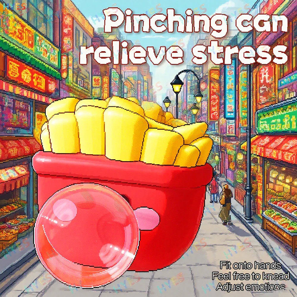 Zabawki sensoryczne dla dzieci HYES, urocze zabawki w kształcie jedzenia z motywami z kreskówek, zabawka z pęcherzykami do ściskania, redukująca niepokój, zabawka do wypluwania bąbelków, prezenty na Boże Narodzenie i święta.