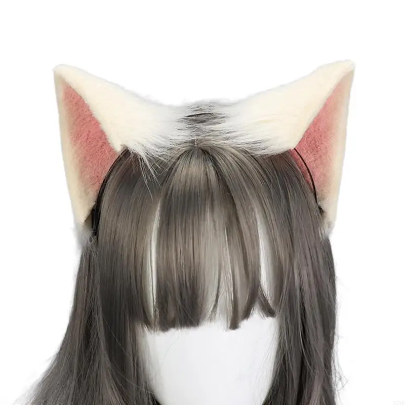 

N7YF Mardi Gras Foxes Ear Hairband Girls Live Broadcast Cosplay Party Headband