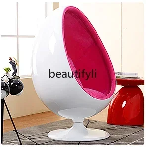 XZQOval Ball Chair Eggshell Chair Fiberglass, Special Shaped, Bubble Chair with Audio Furniture