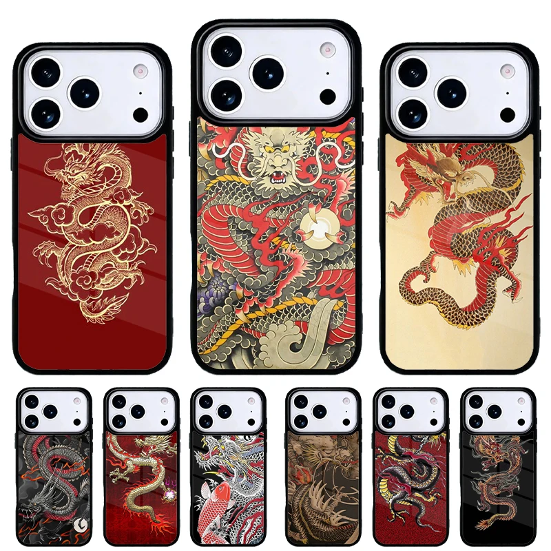 Funda para iPhone con dragón japonés – Carcasa trasera protectora