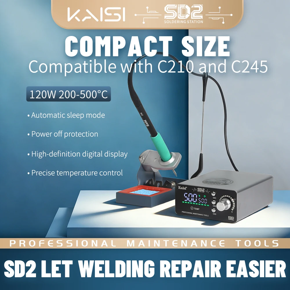 Kaisi SD2 120W Soldering Station C210 C245 Soldering Iron Small Welding Machine Phone Repair Professional Rework Station Tools