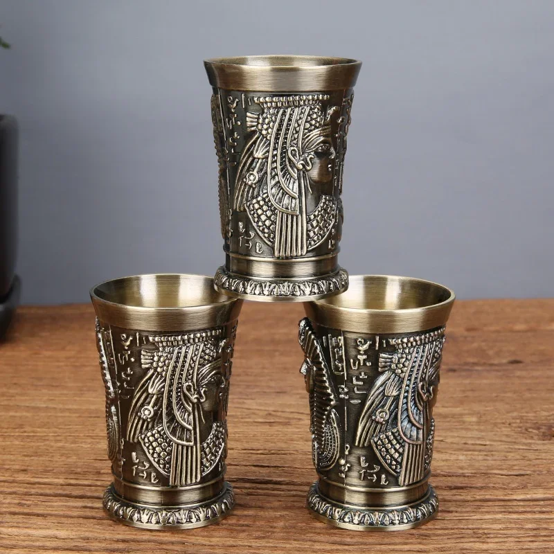 Zinc Alloy Egyptian Pharaoh Wine Cup Metal Crafts Ancient Egypt Totem   Creative European Style Vintage