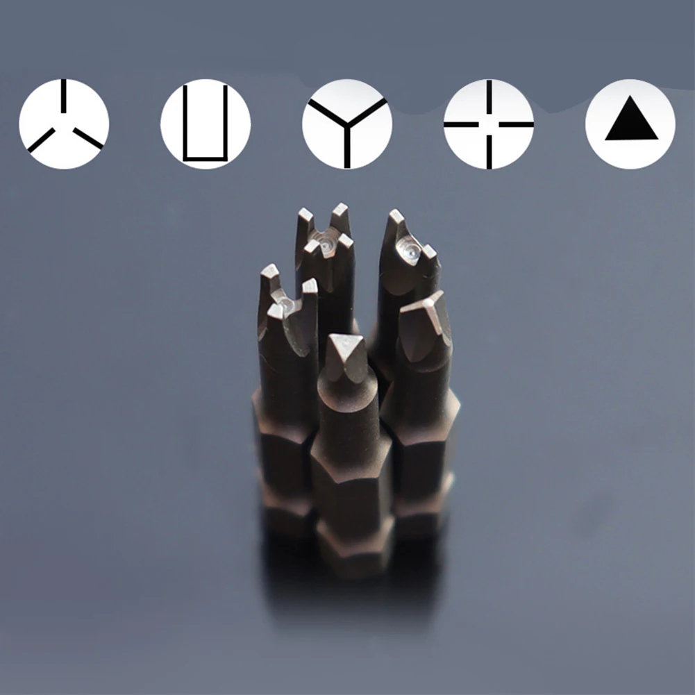 7 Pcs 50mm Screwdriver Bit Triangle(2.6) Y1 U2.6 Three Points Four Points PH2 SL Head 6.35mm Hex Shank For Electric Driver Tool