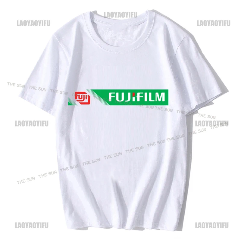 Printing Fujifilm Graphic  Shirt Harajuku Casual T-Shirt Street Fashion Short Sleeve Clothing Streetwear Men's Cotton