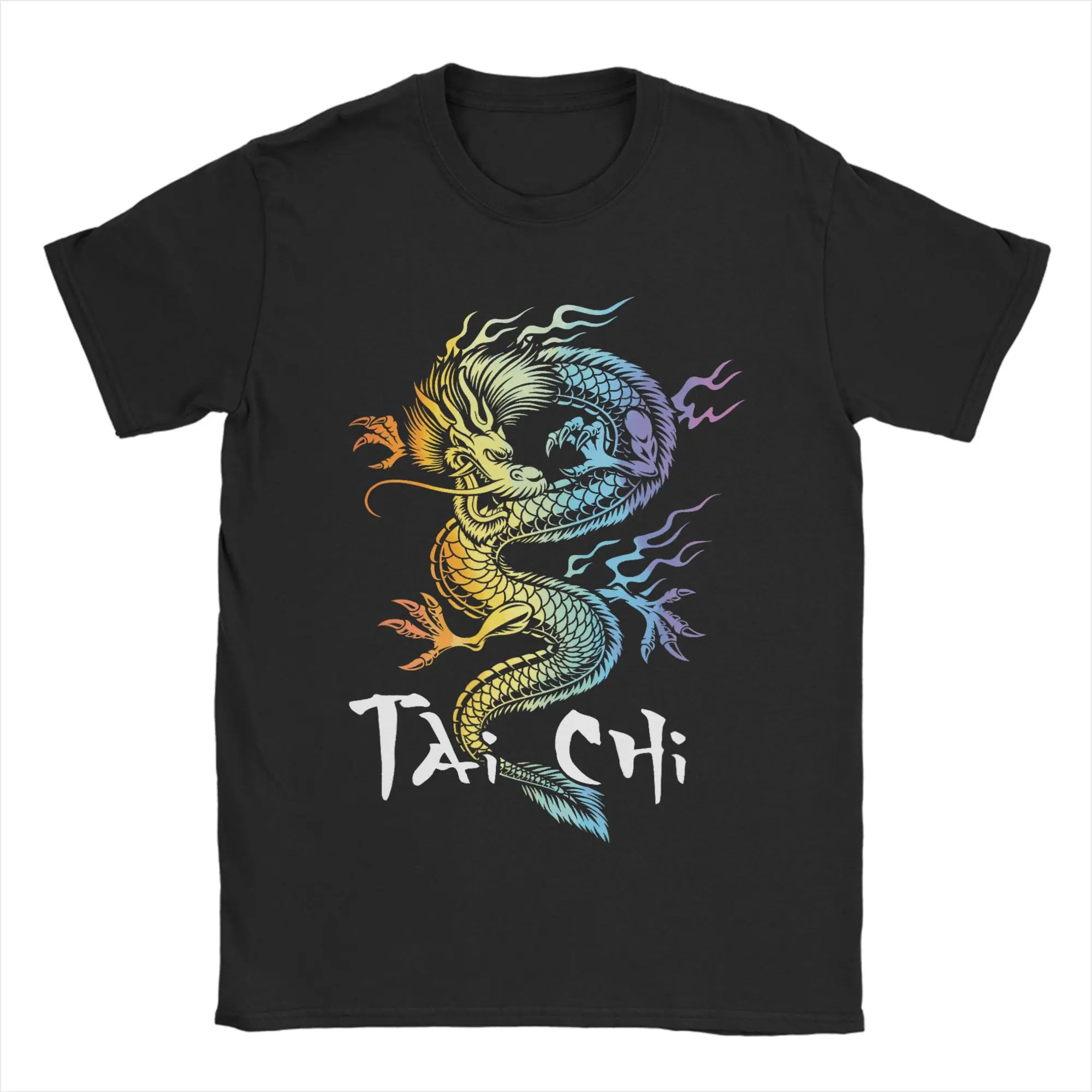 Tai Chi Spiritual Wellness T Shirt Summer  Hip Hop T Shirts Man 100% Cotton Breathable Plus Size Tees Short Sleeve Tshirt