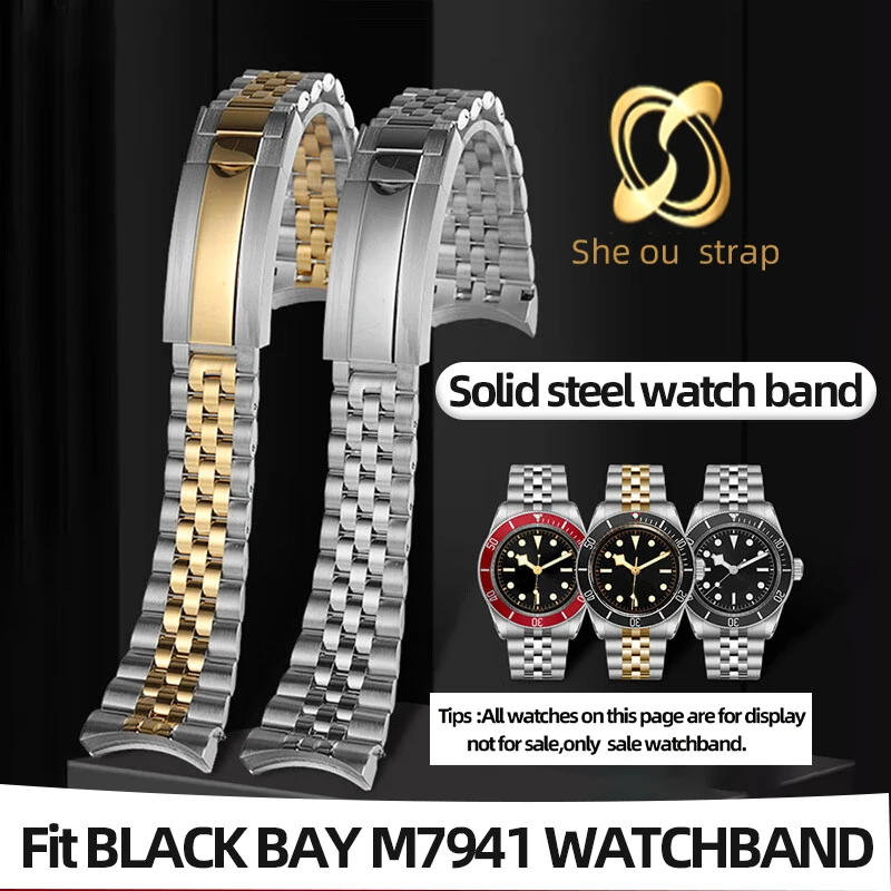 

Stainless Steel Watch Band For Tudor BLACK BAY M7941A M79543 M79360 Men and Women's Watchband 22mm Curved Joint Steel Strip