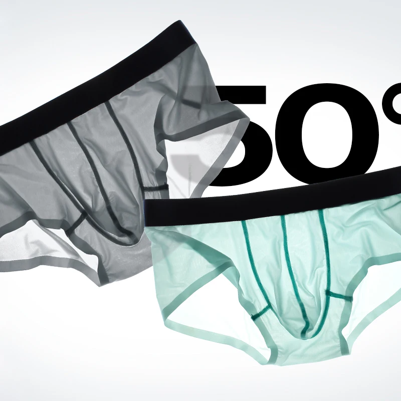 ملابس داخلية للرجال، ملابس داخلية صيفية رفيعة للغاية للرجال 2021 سراويل داخلية جديدة بدون خياطة من الحرير الجليدي، شورتات شفافة للأولاد