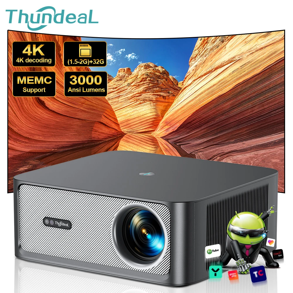 

ThundeaL 1080P Projector WiFi Full HD Projector TD98Pro Android 4K Video Movie TD98 Pro Smart TV Phone Home Theater Cinema Beam
