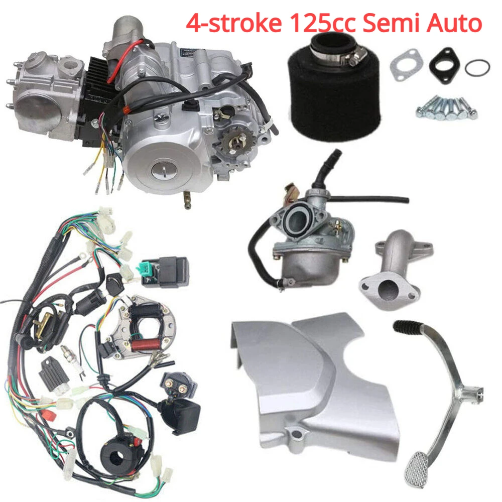 TDPRO Motorcycle 4-stroke 125cc Semi Auto Engine Motor 3 Speed Reverse ATV Go Kart TRX90 TRX125 ATC70  motor kit completo