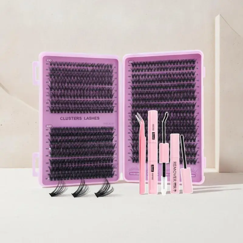 Amour NookDIY Eyelash Clusters Kit Individual Eyelashes Kit Large Capacity Wispy Lashes Eyelash Extensions Kit Reuseable