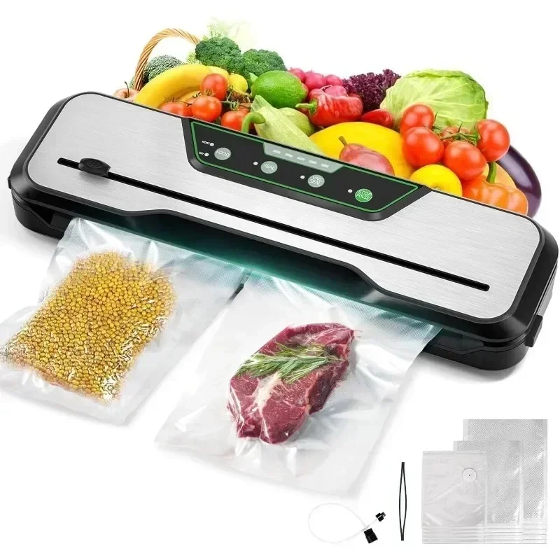 Automatic Food Vacuum Sealer Pulse Function Wet and Dry Modes Plus External Vacuum for Jars and Containers