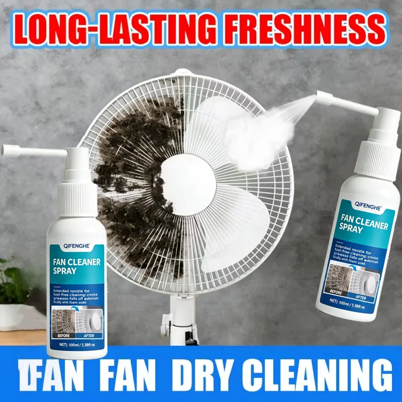 Fan Cleaner Spray Foam Penetrating Decontamination Formula No Disassembly Required Extended Nozzle Soften Dust Grease Residue Fr