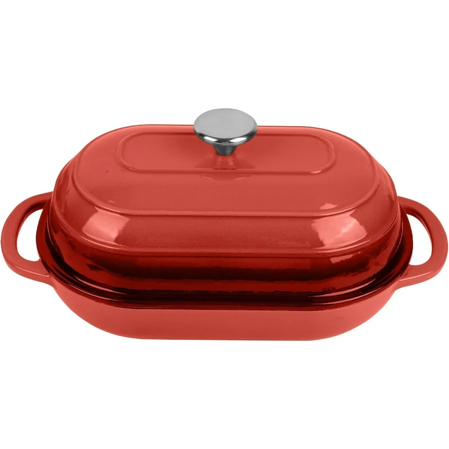 

Premium Enameled Cast Iron Dutch Oven for Bread Baking | Non-Stick 2QT Oval Bread Oven with Lid | Perfect for Sourdough, Loaf, a