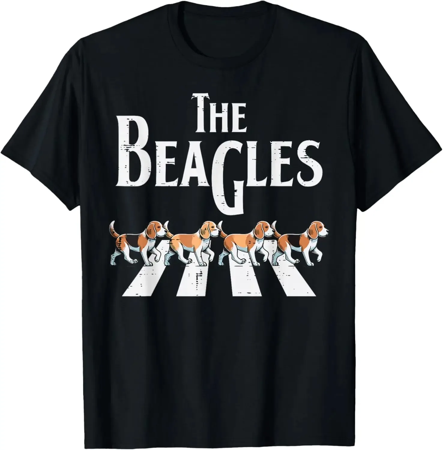 2026 The Beagles Parody Abbey Road Walking Dogs Graphic Tee Casual Cotton T-Shirt for Men Women