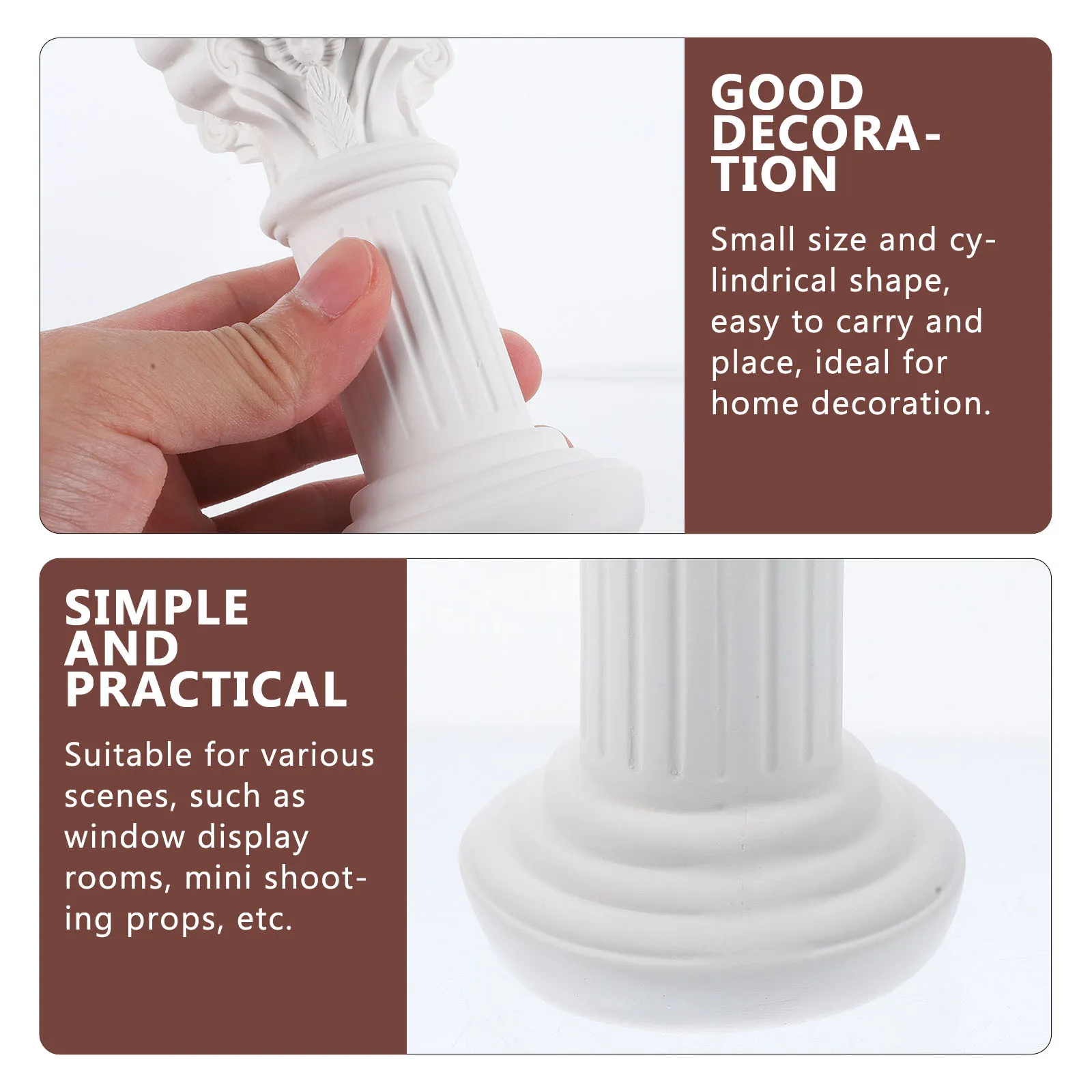 

Miniature Roman Pillars Resin for Furniture Accessory White Home Decor