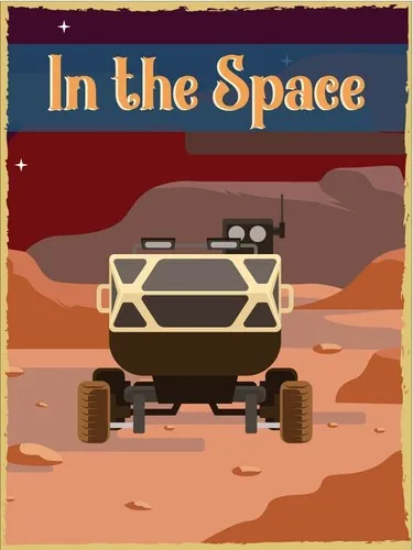 Metal plaque vintage retro style In The Space Rover Classic tin door sign