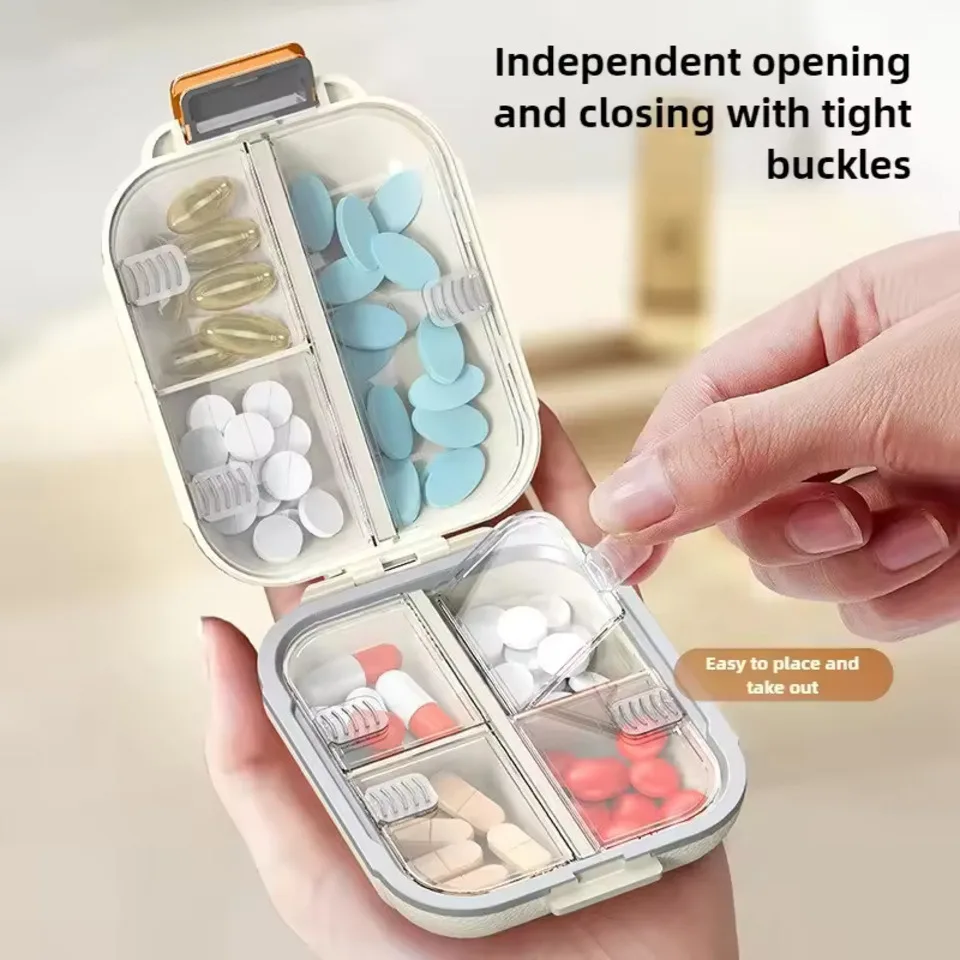 

7 Grids Weekly Portable Travel Pill Cases Box Sealing Moisture-proof Pills Container Storage Tablets Vitamins Medicine Organizer