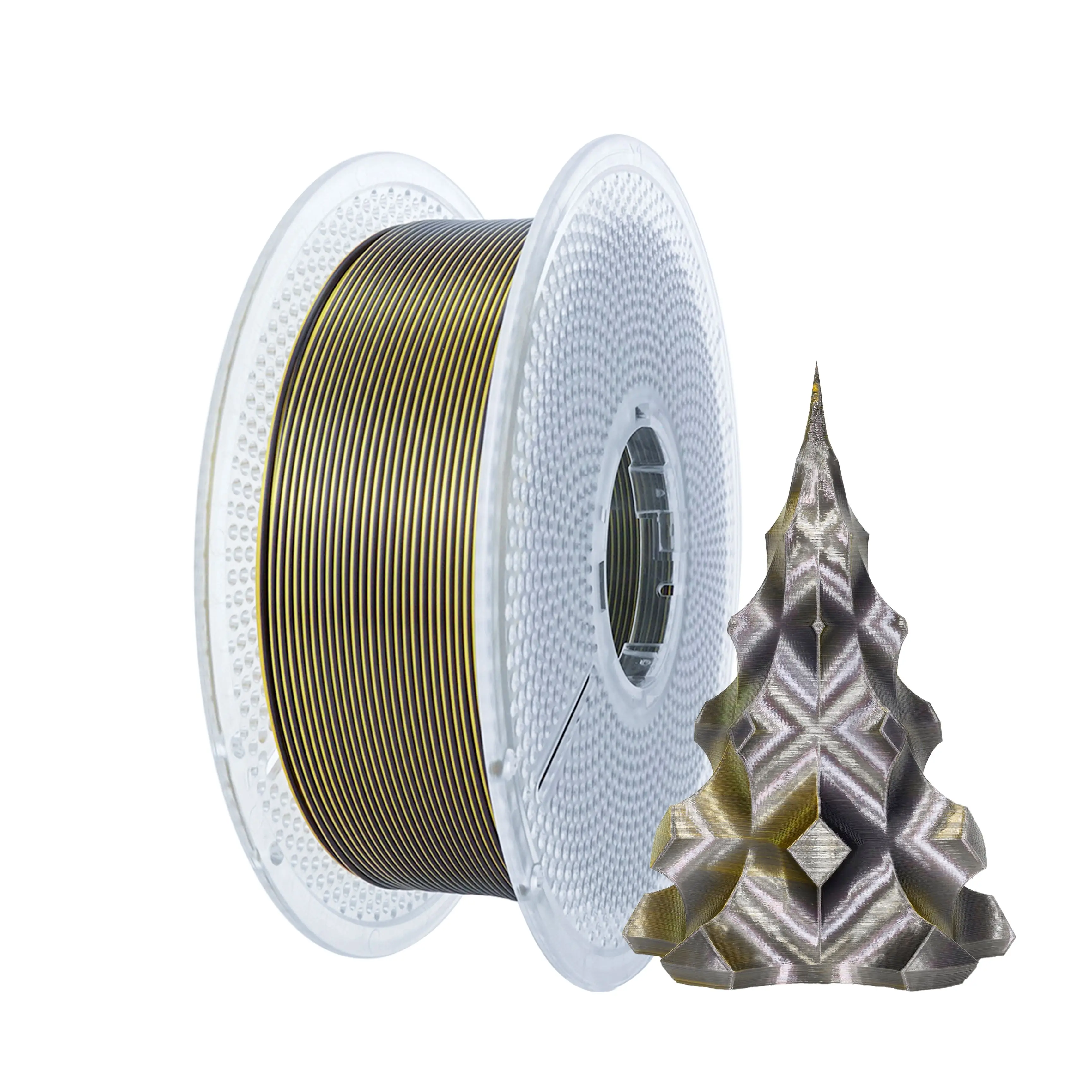 

Silk Metallic Gold Black 1kg PLA Coextrusion Filament, 1.75mm Dual Color Printing Material, Silk PLA, Widely Compatible with 3D