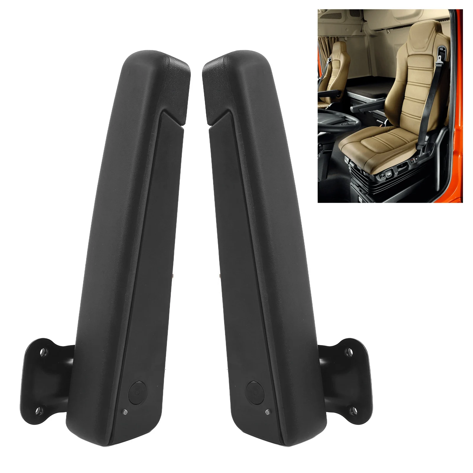 Car Seat Armrest Pair Car Adjustable Seat Armrest Shock Resistant PU Sponge Black  for Automobiles Trucks Seat Arm Rest