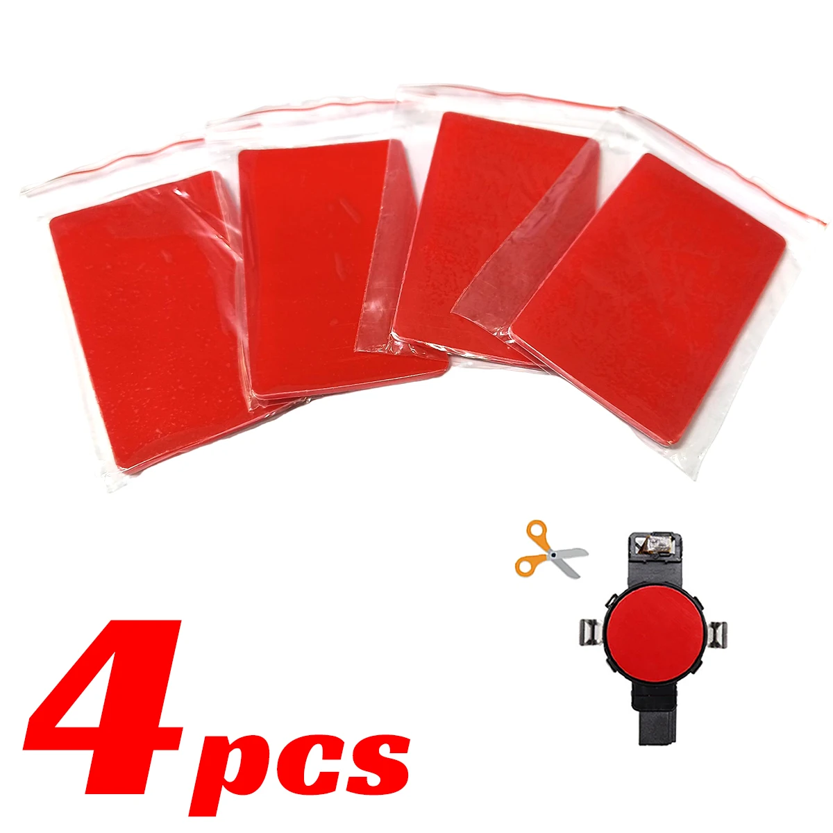 4Pcs Rain Sensor Gel Pad Adhesive Film Silicone Cushion Pad Windscreen Multi-Purpose Tape For VW TOYOTA PEUGEOT MAZDA 2 3 5 6