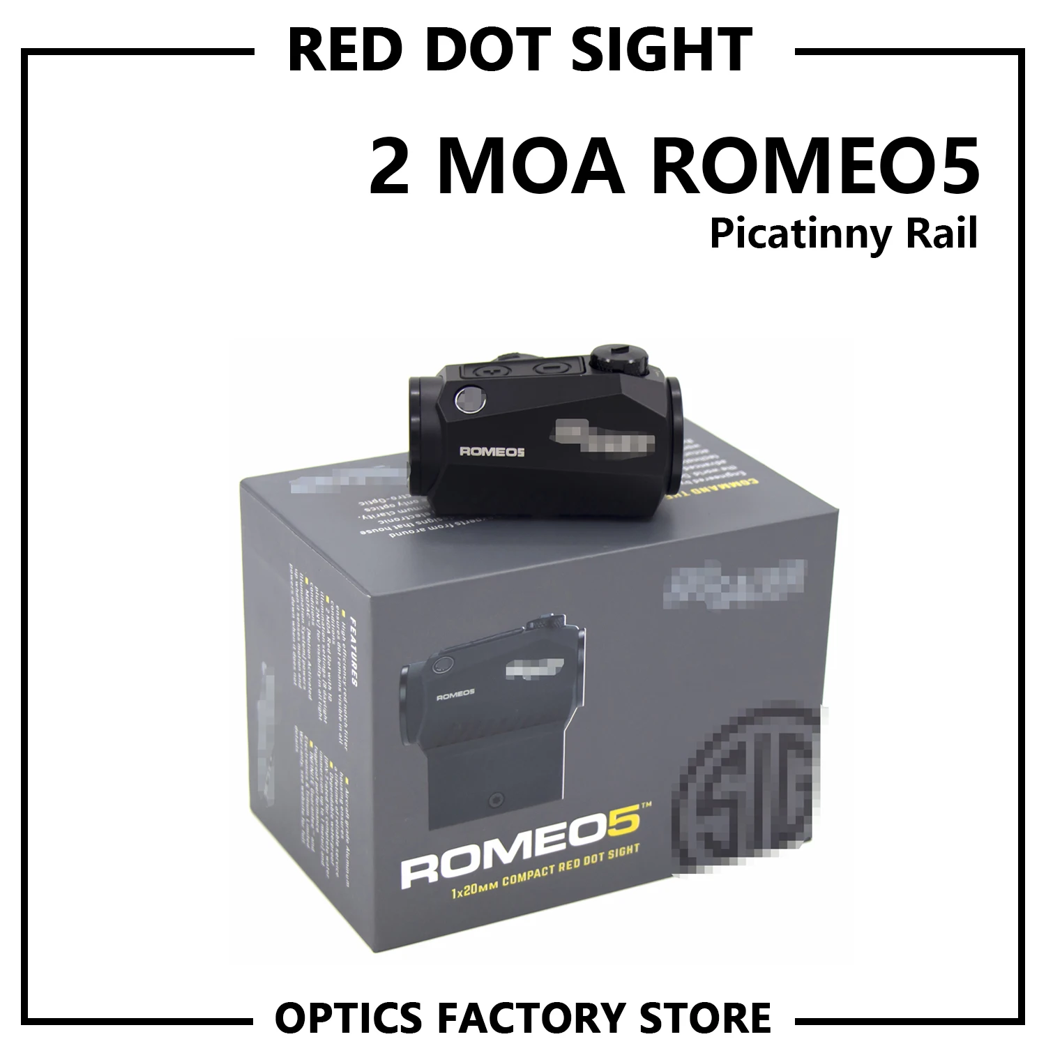 

1x20mm ROMEO5 Red Dot Sight Holographic Reflex Compact 2 MOA Airsoft Riflescope Hunting Scope