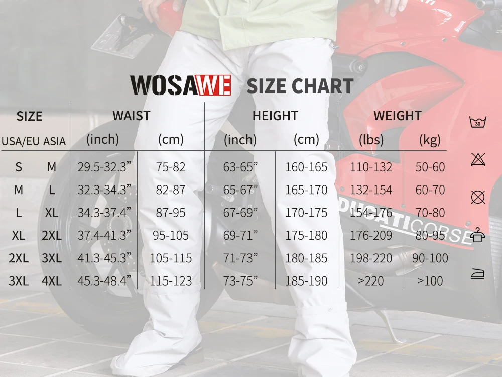 WOSAWE Motorcycle Rain Pants Outdoor Rainproof Pants with Shoe Covers Waterproof Rain Trousers for Fishing Cycling Hiking image 6
