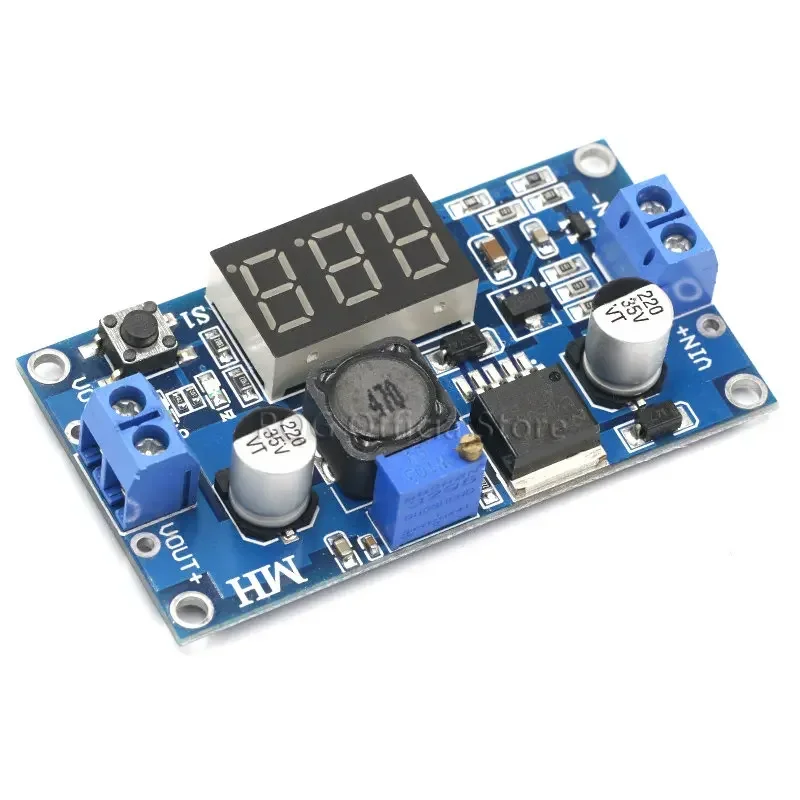 LM2596 BUCK 3A DC-DC Voltage Adjustable Step-Down Power Module + Blue LED Voltmeter