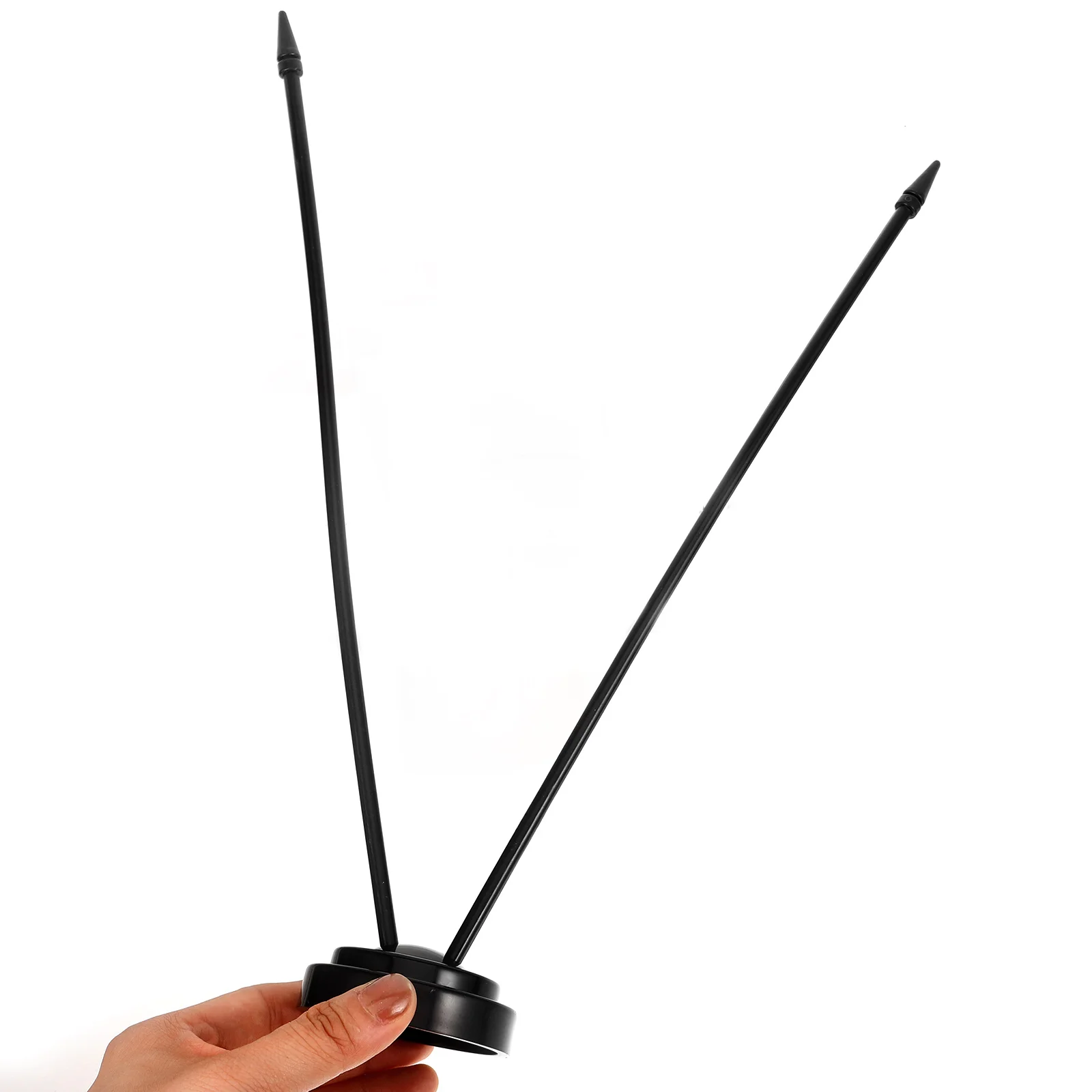 

6pcs Flagpole Base Mini Flag Holder for Office Home Indoor Decoration 2 Hole Mount 32cm Black Rod for Conference Room Window