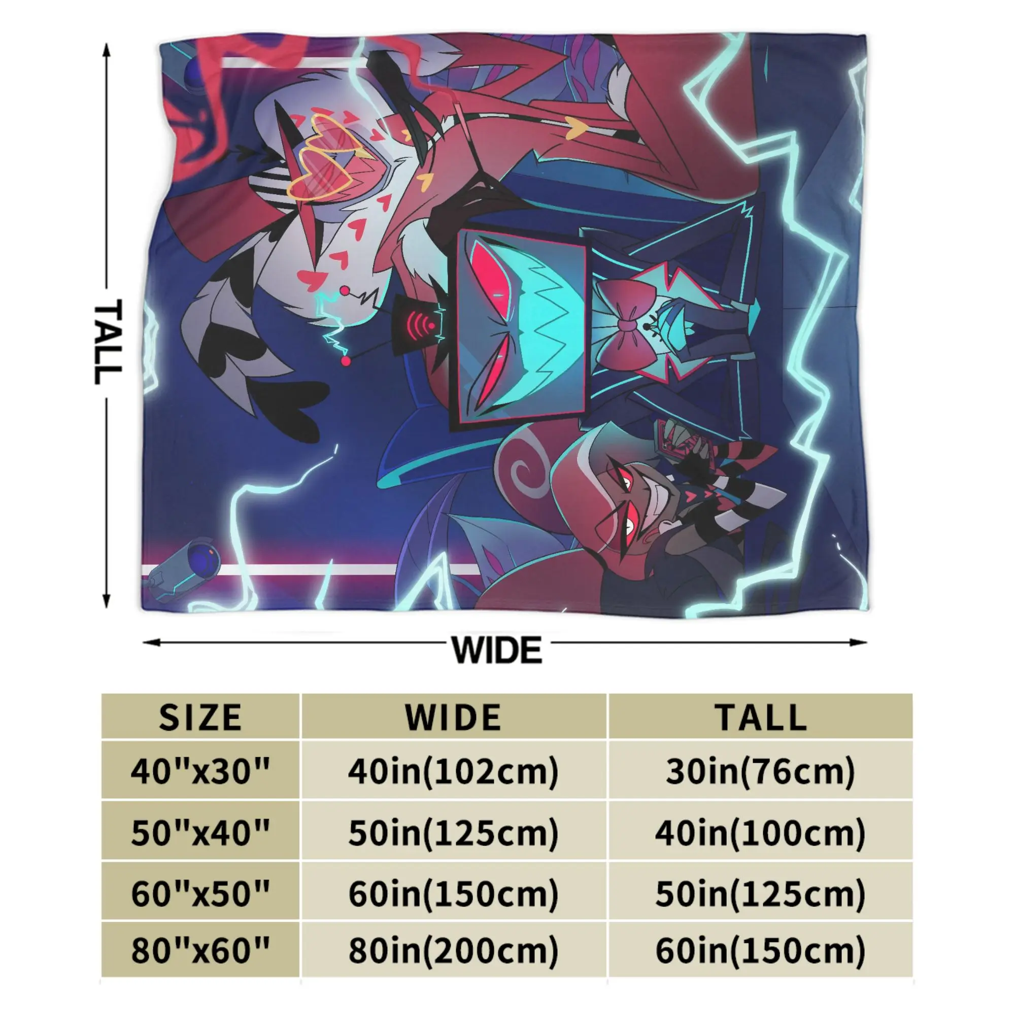 الكرتون Hazbins الفنادق بطانية الفانيلا النسيج ديكور المحمولة لينة رمي بطانية للسرير الأريكة الفراش يلقي