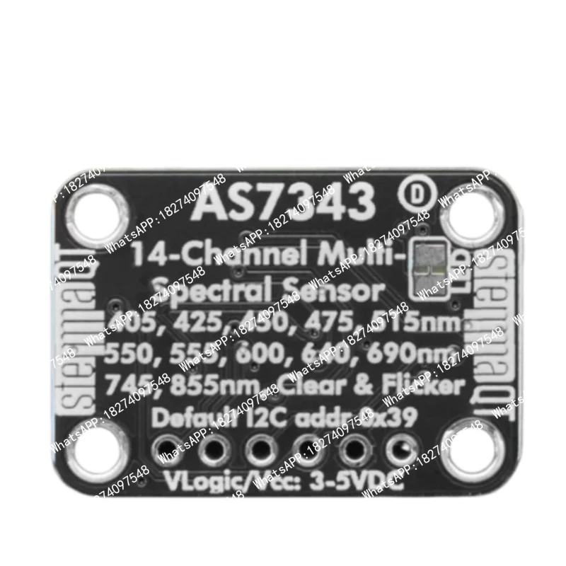 AS7343 14-channel multispectral sensor module, with high sensitivity, visible light and infrared colors. I2C interface.