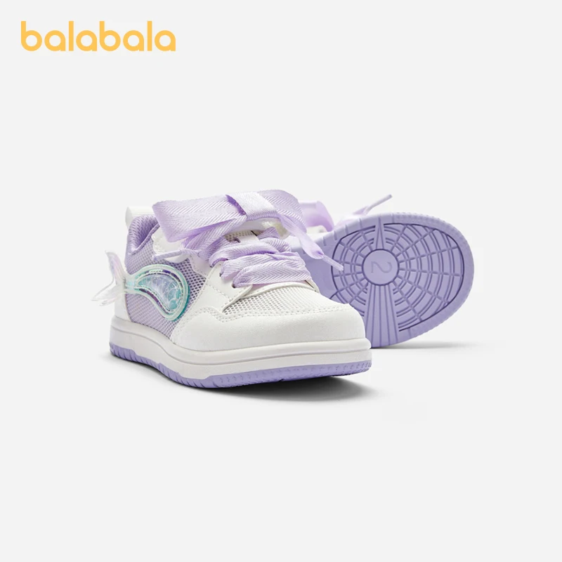 Balabala Kids Sneakers Girls 2024 Summer New Arrival Children Shoes Slip-Resistant Casual Shoes Breathable Mesh Shoes