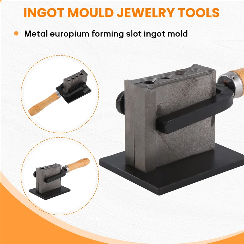 

-WSFS Gold/Silver/Metal Eu Molding Groove Ingot Mould Jewelry Tools Size Adjustable Jewelry Tools Oil Groove Chisel Wooden Handl